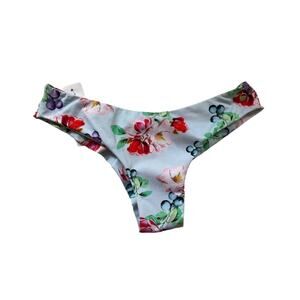 NEW Agua Menta Brazilian Swimwear Size Large Floral Print Swim Bottoms Beach
